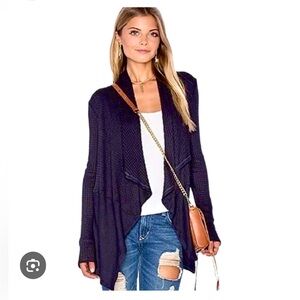 Velvet by Graham & Spencer Open Cardigan Waffle Knit